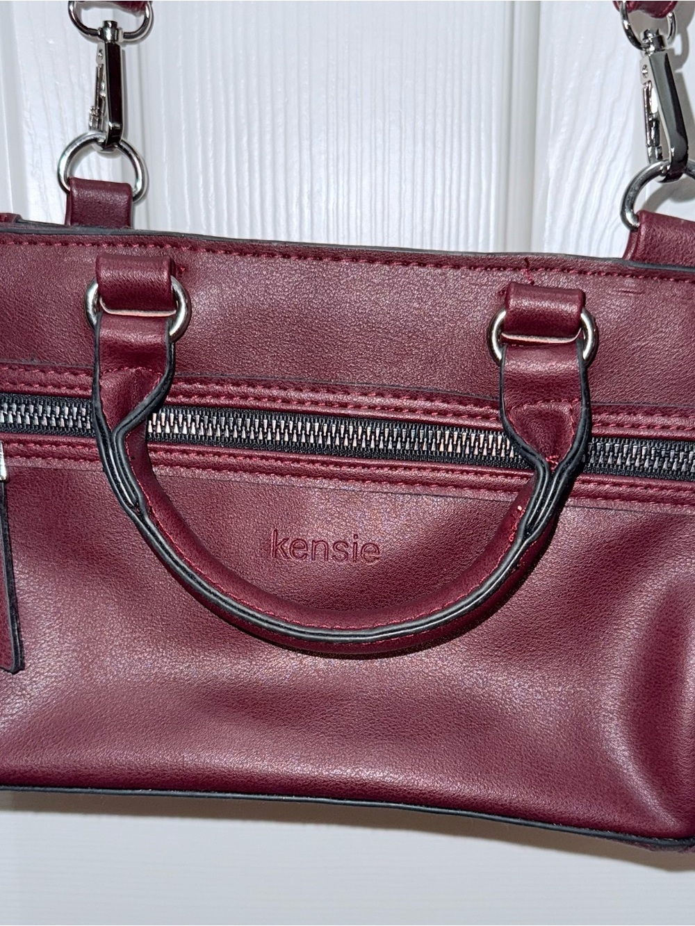 kensie Wine Red Satchel Handbag